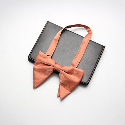 Men's Bright Satin Silk Oversized Pointed Bow Tie