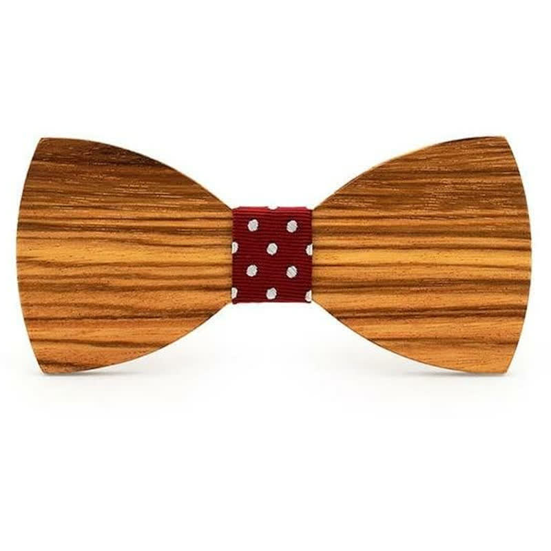 Men's Natural Wood Grain Wooden Bow Tie