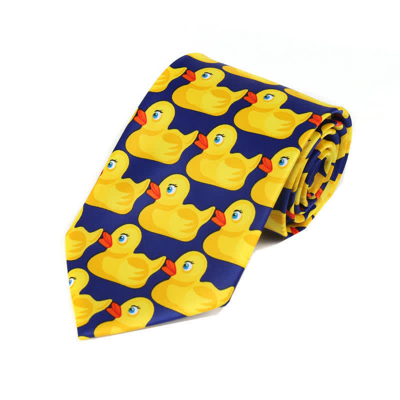 Men's Funny Yellow Barney Duck Necktie