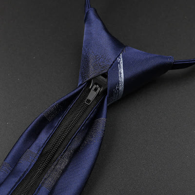 Men's Blue-Gray Zipper Tie Horizon Necktie