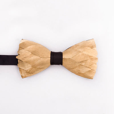 Sunshine Solid Gold Feather Bow Tie