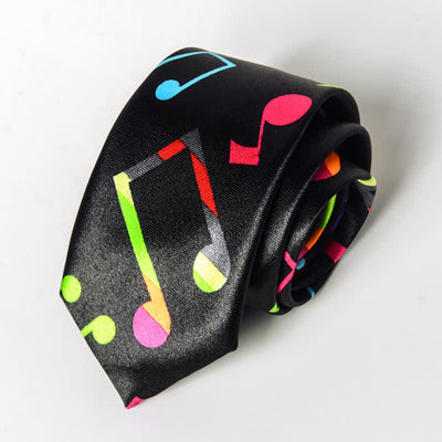 Men's Personality Piano Music Note Necktie