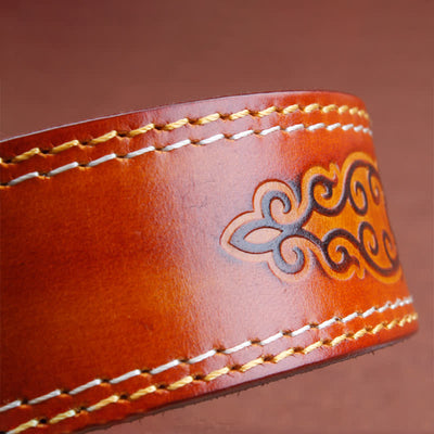 Men's Ethnic Cowboy Silver Horse Leather Belt