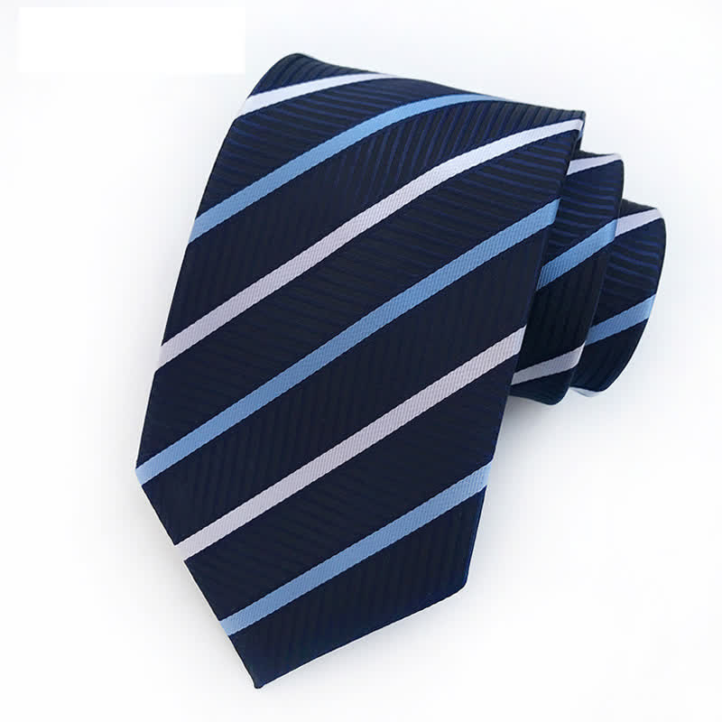 MidnightBlue Men's Business Striped Necktie
