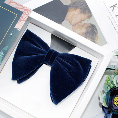 Men's Gentleman Oversize Droopy Velvet Bow Tie