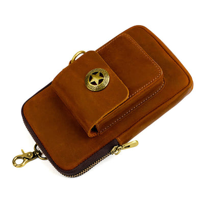 Travel Cell Phone Cigarette Case Leather Belt Bag