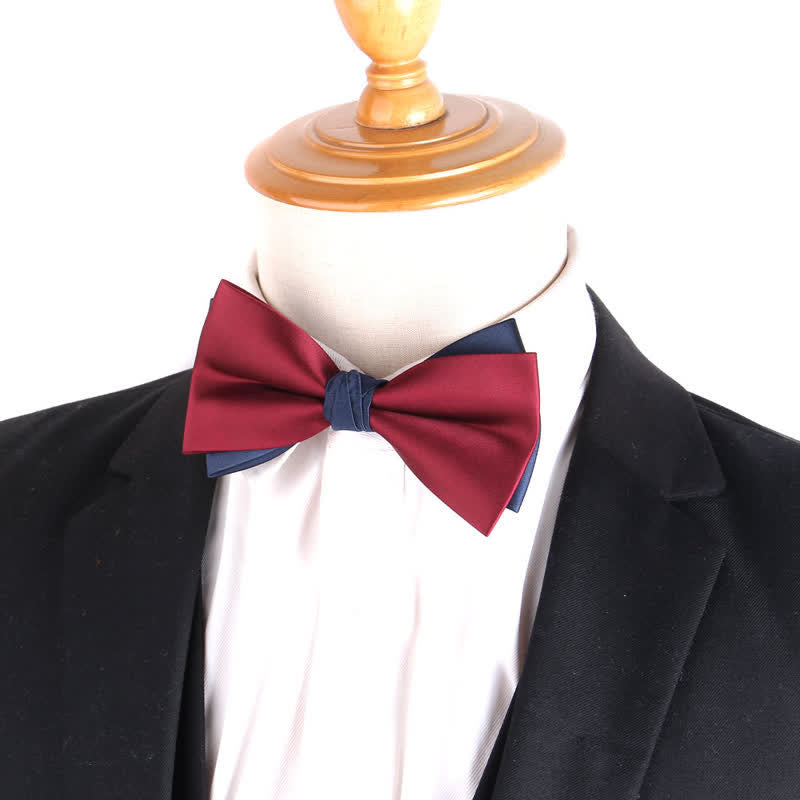 Men's Asymmetrical Two Tone Bow Tie