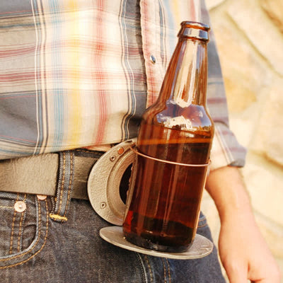 Men's DIY Raging Bull Creative Beer Holder Buckle Leather Belt