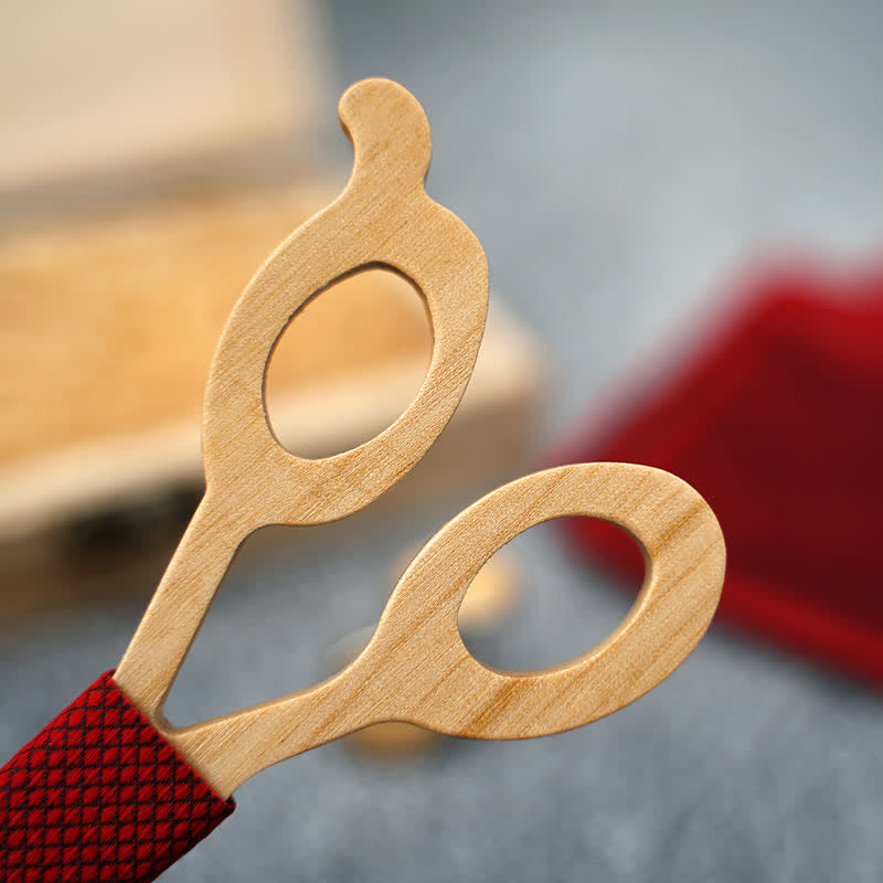 3Pcs Men's Scissors Wooden Bow Tie Set