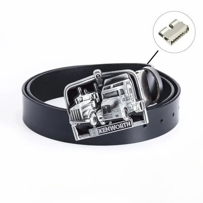 Men's Punk Truck Driver Enamel Buckle Leather Belt