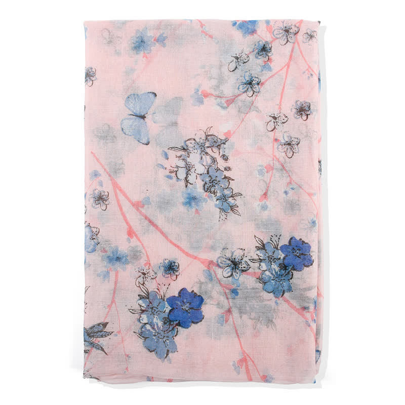 Women's Elegant Vibrant Floral Long Wrap Scarf