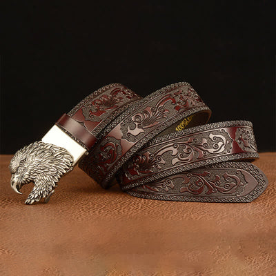 Men's Three-dimensional Eagle Head Leather Belt