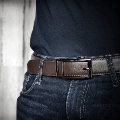 Men's Sophisticated Hollow Automatic Buckle Leather Belt