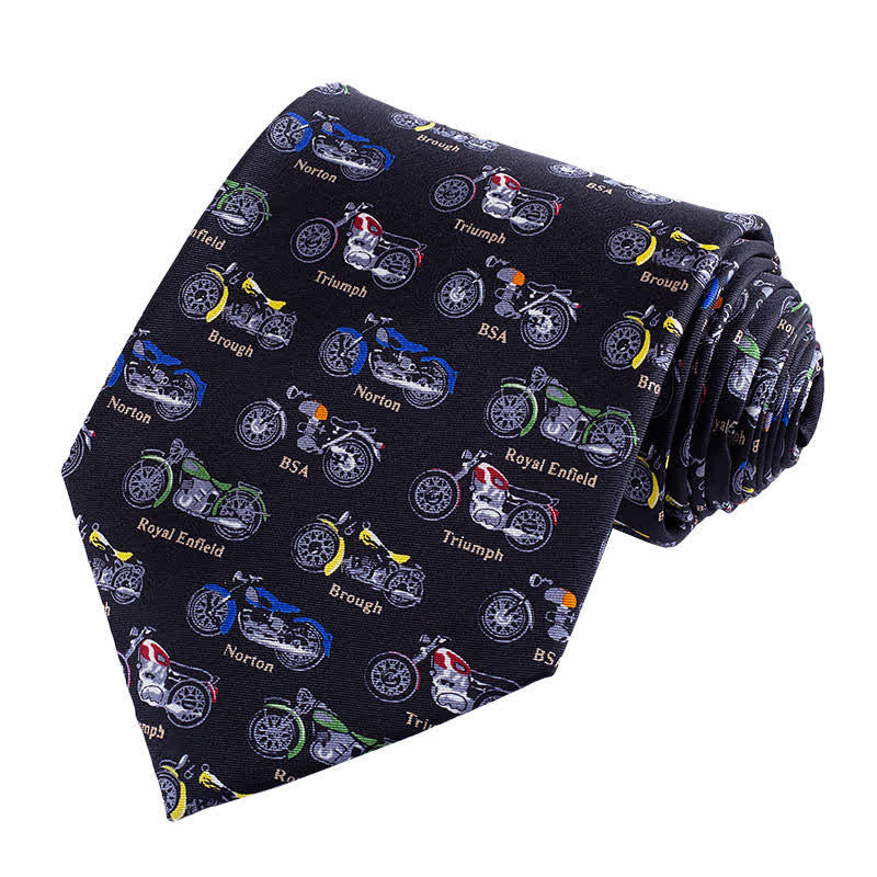 Men's Novelty Multicoloured Motorbike Necktie