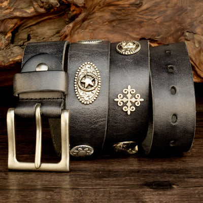 Men's Punk Heavy Metal Studded Leather Belt