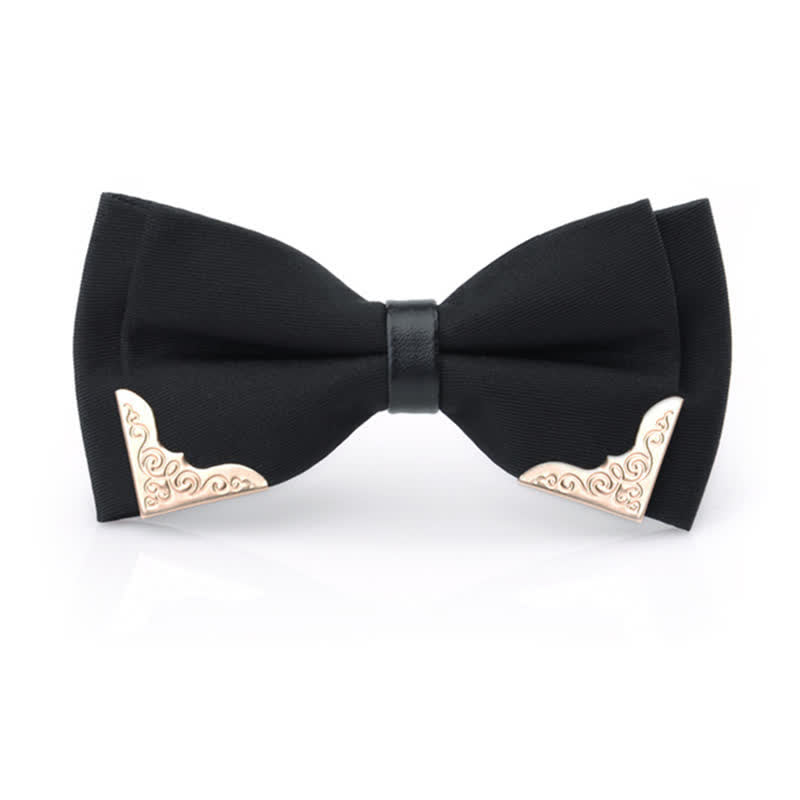 Men's Classic Metal Gold Bow Tie