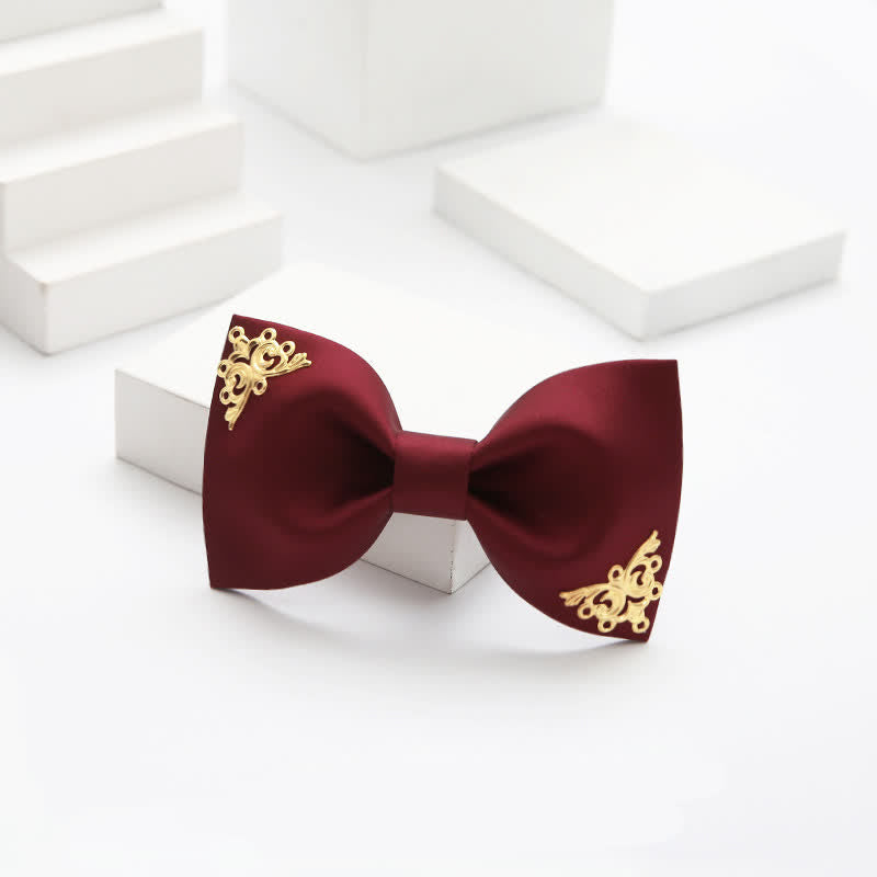 Men's Gold Embellishment Wedding Bow Tie