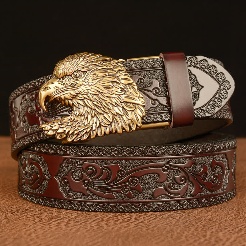 Men's Three-dimensional Eagle Head Leather Belt