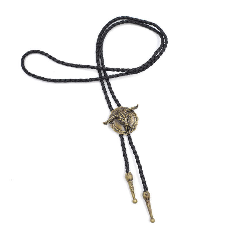 Wild Western Rodeo Bull Head Bolo Tie