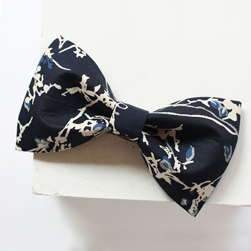 Men's Navy Blue & White Graffiti Bow Tie