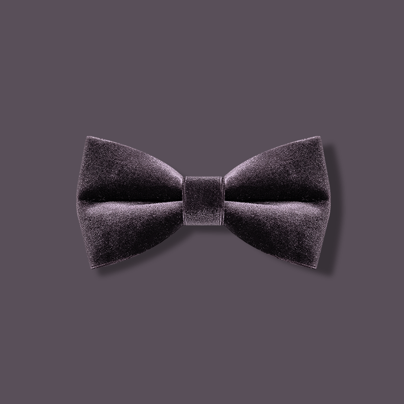 Men's Dark Purple Solid Color Velvet Bow Tie