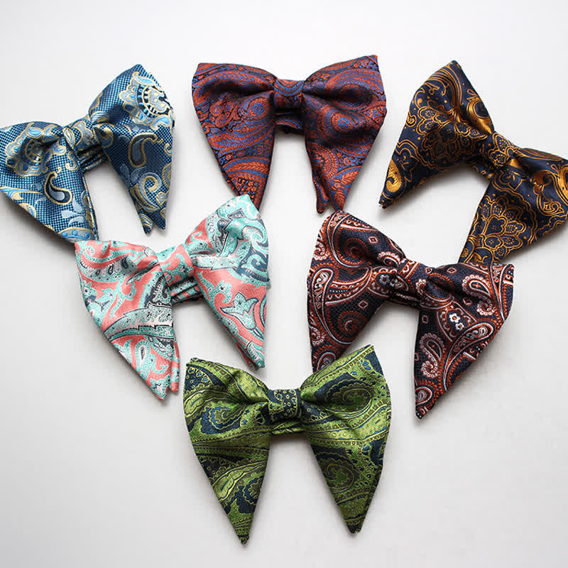 Men's Exotic Paisley Oversized Pointed Bow Tie