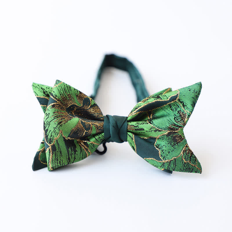 Men's Green Series Gold Tone Koi Bow Tie