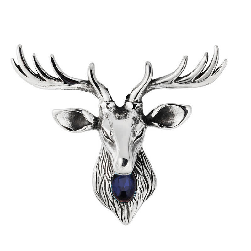 Men's Majestic Blue Gem Deer Brooch