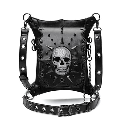Gothic Style Skull Steampunk Shoulder Waist Leg Bag