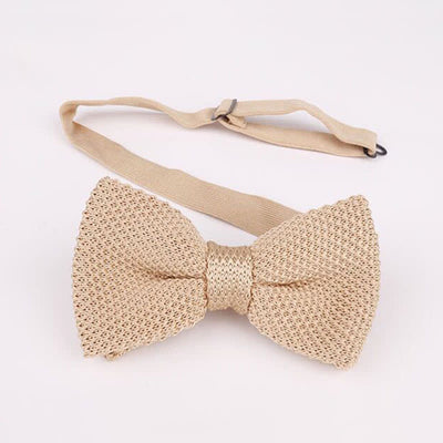 Men's Solid Color Double Layer Knitted Bow Tie