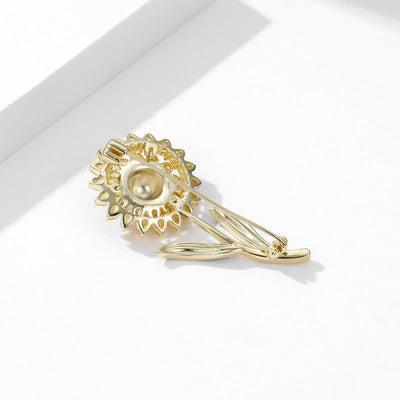 Women's Gold Sunflower Brooch