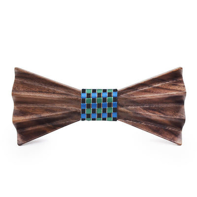 Men's Dark Stereo 3D Folded Wooden Bow Tie