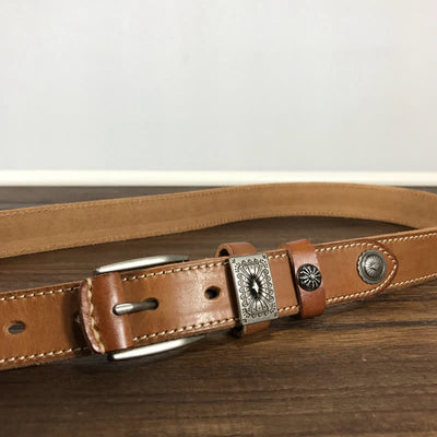 Decorative Square Buckle Rivet Jeans Leather Belt