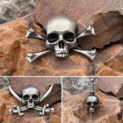 Amazing Retro Gothic Skull Brooch Pin