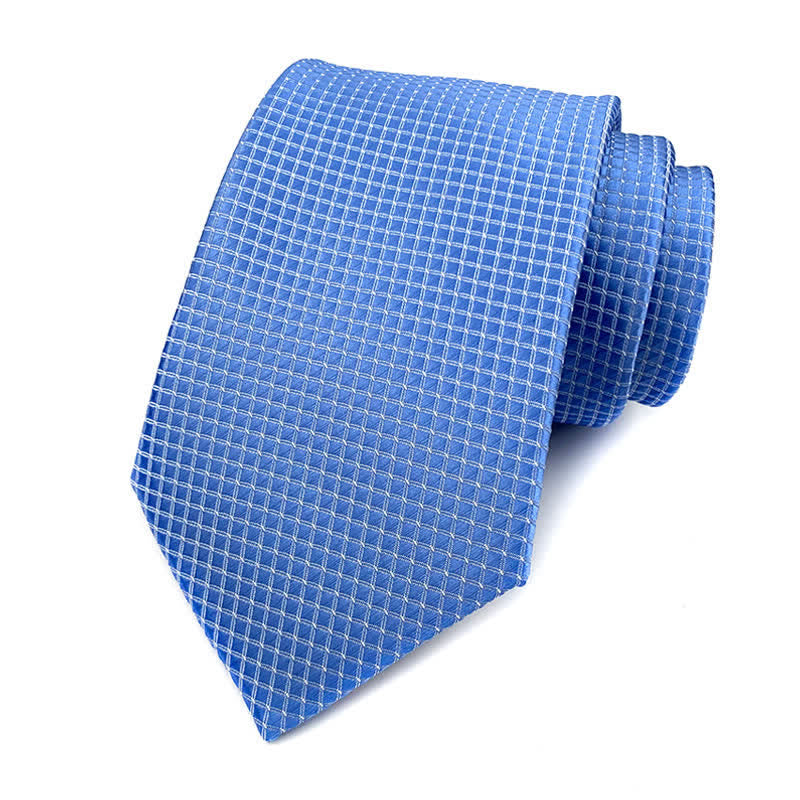 Men's Solid Color Subtle Checked Office Necktie