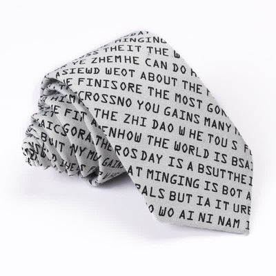 Men's Creative Casual English Letter Necktie