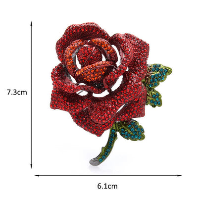 Women's Classy Rose Rhinestone Brooch