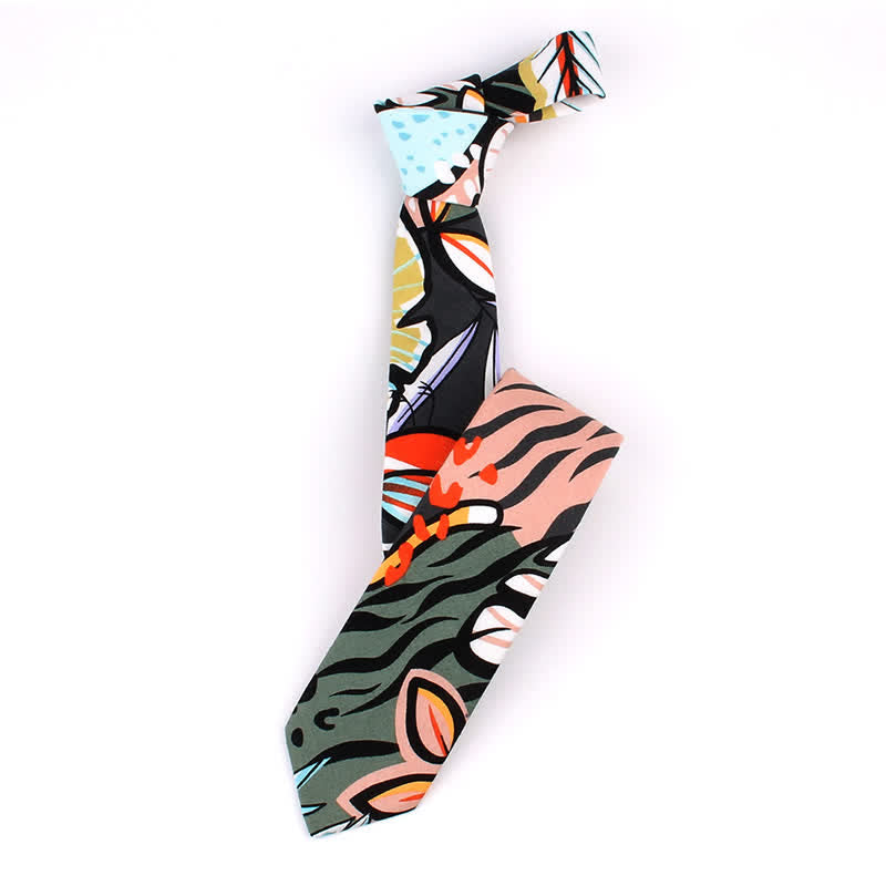 Men's Colorful Tropical Floral Necktie