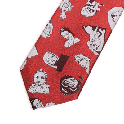 Men's Crimson Art Head Portrait Necktie