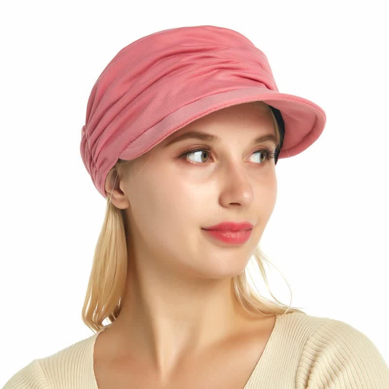 Women's Soft-Brimmed Hat Pleated Baseball Cap