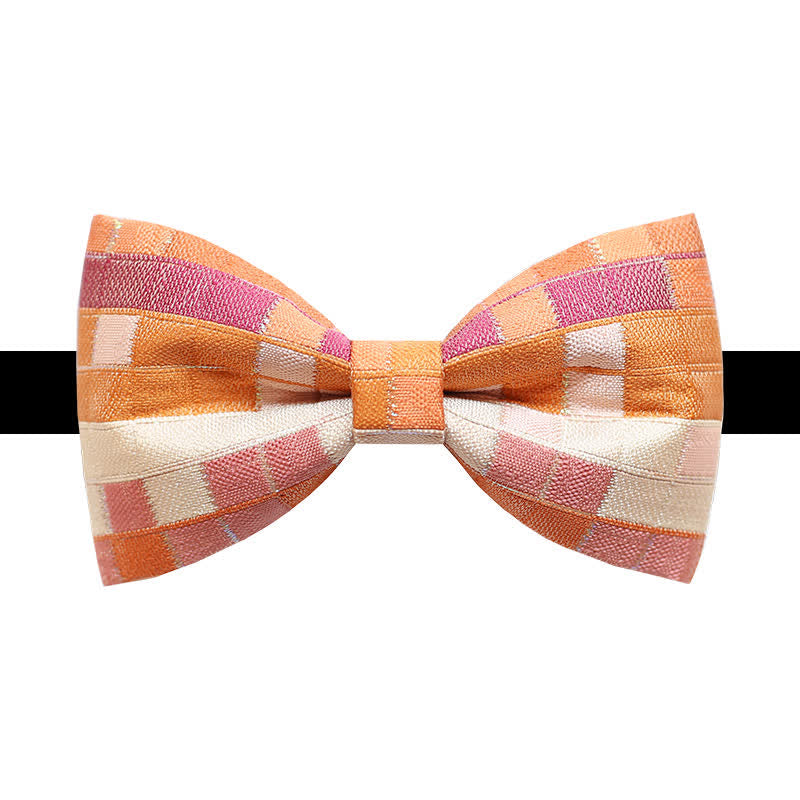 Men's Orange & Pink Sunshine Checker Bow Tie