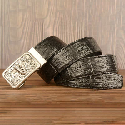 Men's Punk Elephant Alligator Pattern Leather Belt