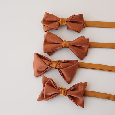 Men's Dark Orange Solid Color Bow Tie