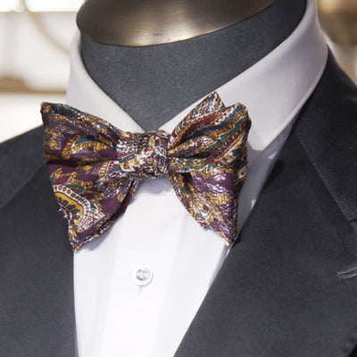 Men's Ethnic Bohemia Print Double Layers Bow Tie