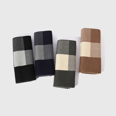 Men's Luxury Woven Check Cashmere Scarf