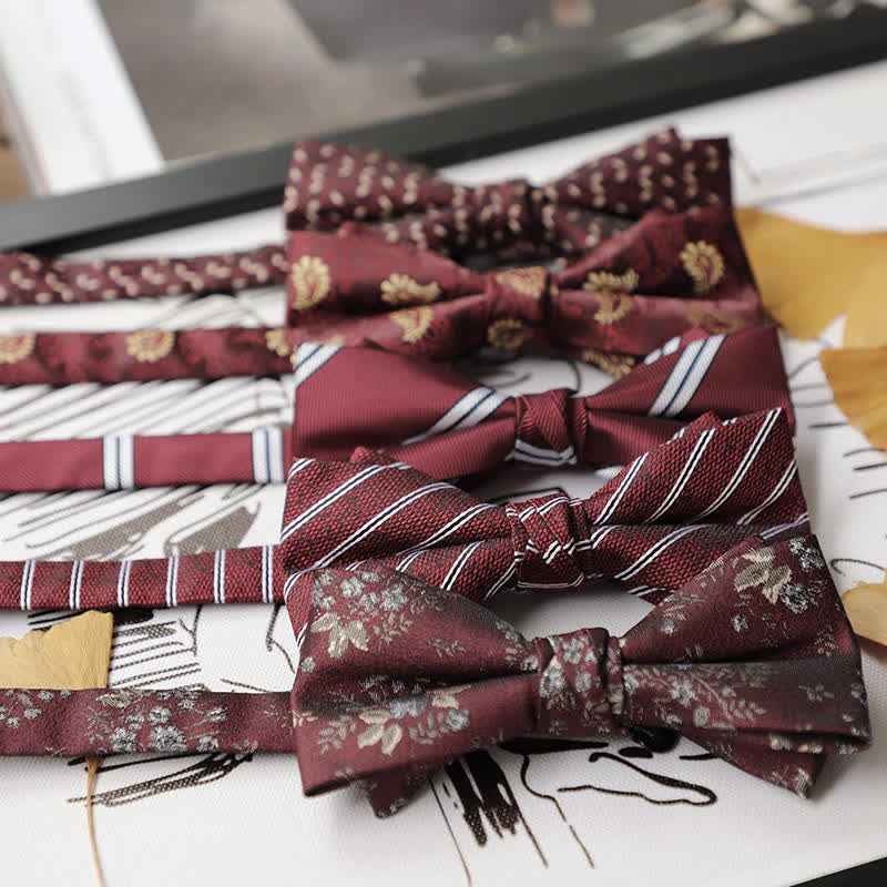 Men's Burgundy Series Gentleman Bow Tie