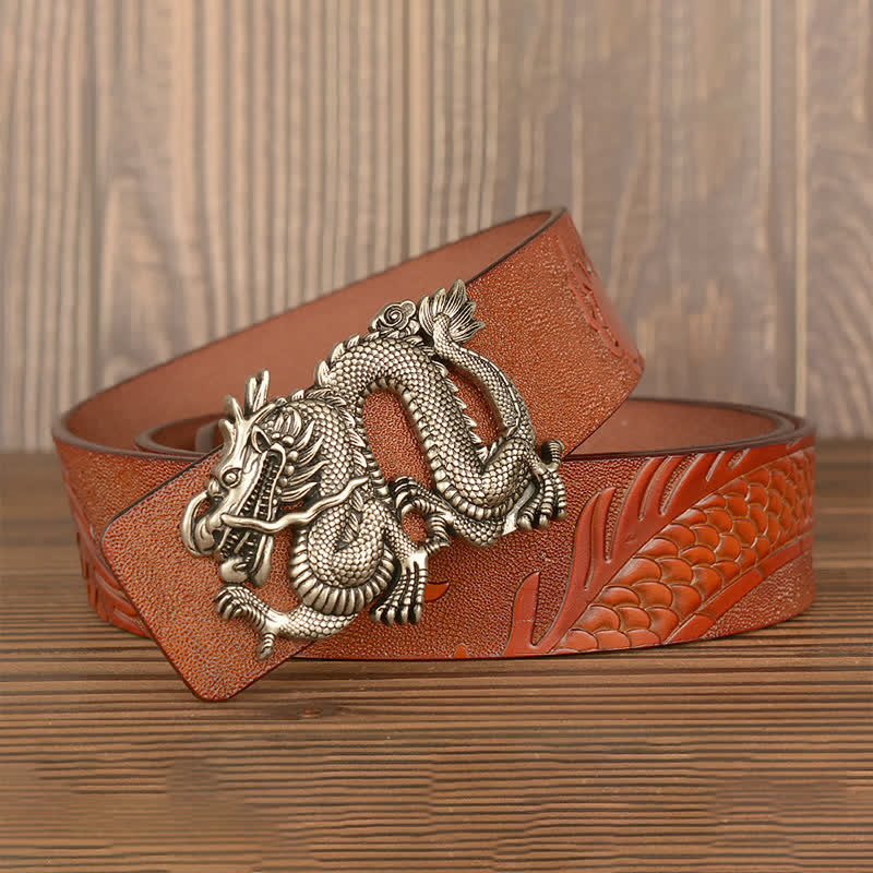 Men's Flying Dragon Luxury Cowskin Leather Belt