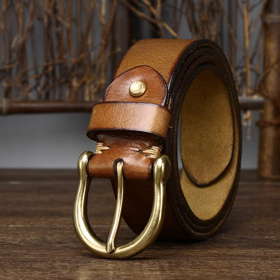 Men's Trend Worn-out Wrinkled Leather Belt