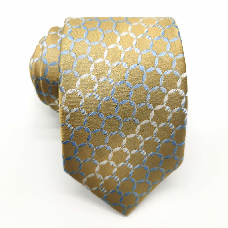 Men's Graduated Striped Hexagon Pure Silk Necktie