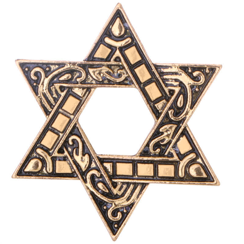 Men's Carving Star Of David Brooch